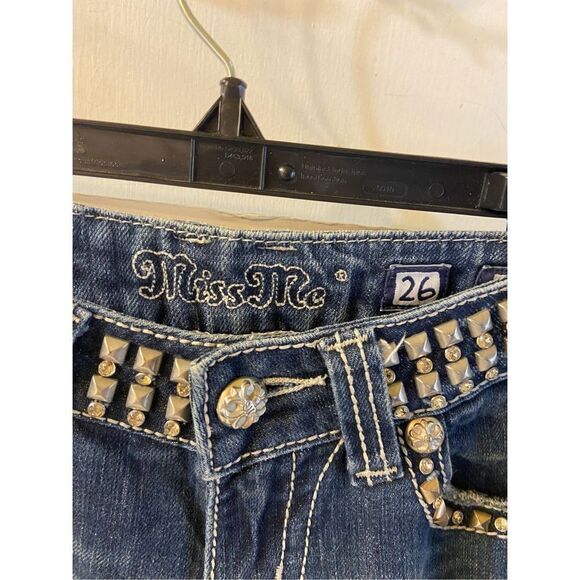 Miss Me blue denim jeans size 26 studs bling JP5130st - Picture 5 of 9